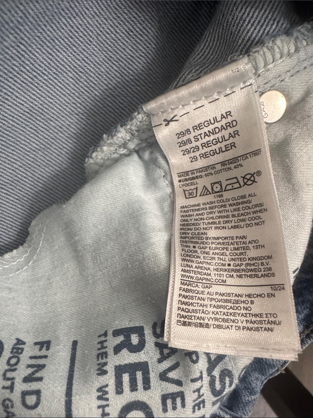 GAP Baggy Mid Rise Que Wide-Leg Denim Pants - Picture 7 of 7